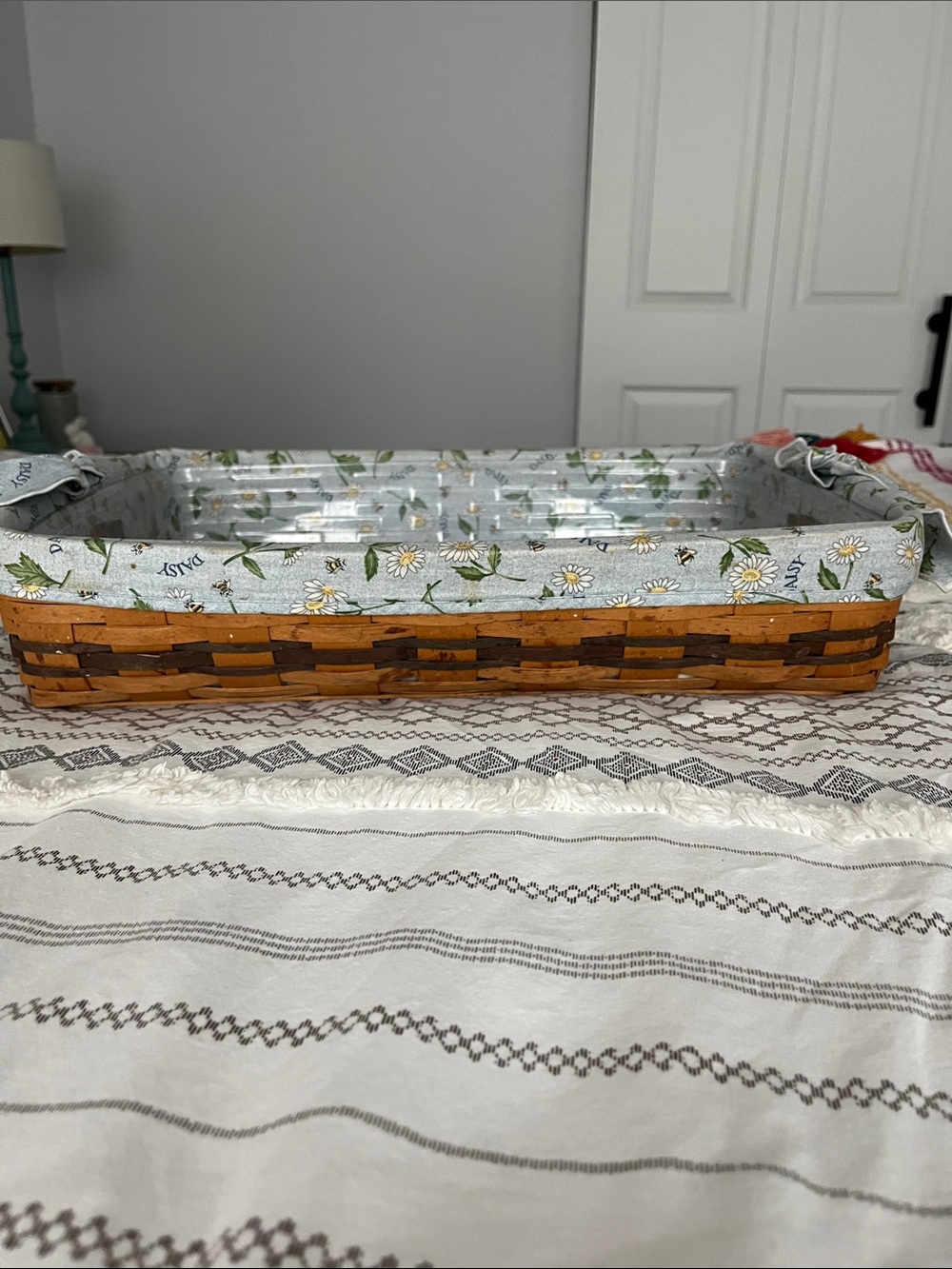 Longaberger: with Daisy Liner - Brown and Green